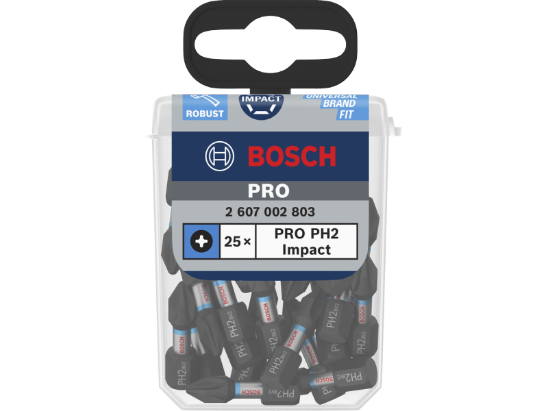 25-delni komplet vijačnih nastavkov Bosch PRO Phillips Impact, PH2, 25mm, 2607002803